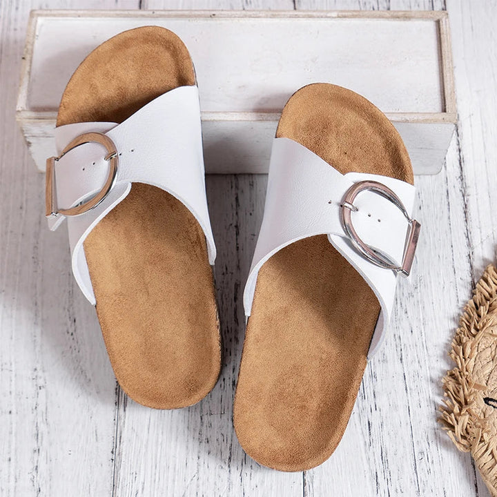 Alveth | Women's Buckle Slide Sandals - Black - Image 9