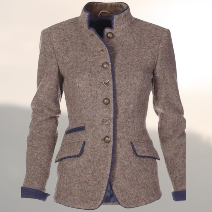 Amelia | Women's Tailored Button-Down Blazer - Brown - Image 2