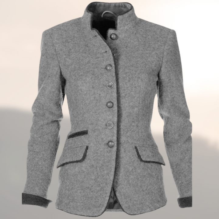 Amelia | Women's Tailored Button-Down Blazer - Brown - Image 3