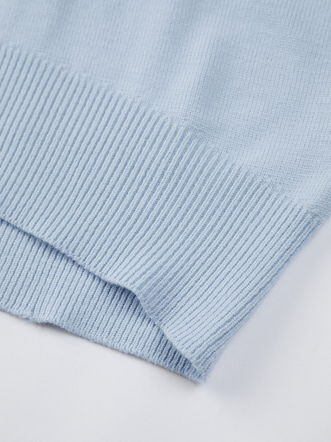 Anara | Women's Oversized Crew Neck Knit Jumper - Baby Blue - Image 6