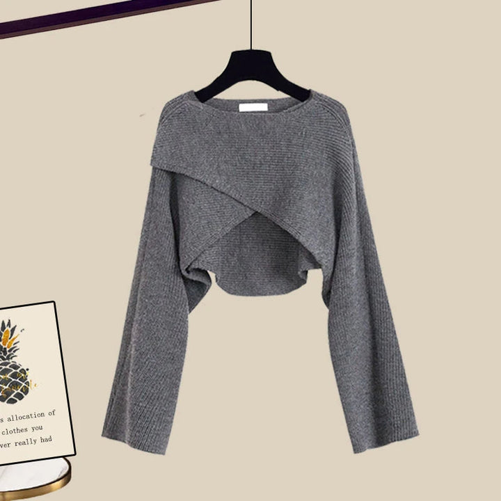 Anastasia | Women's Three Piece Cardigan Set - Grey - Image 2