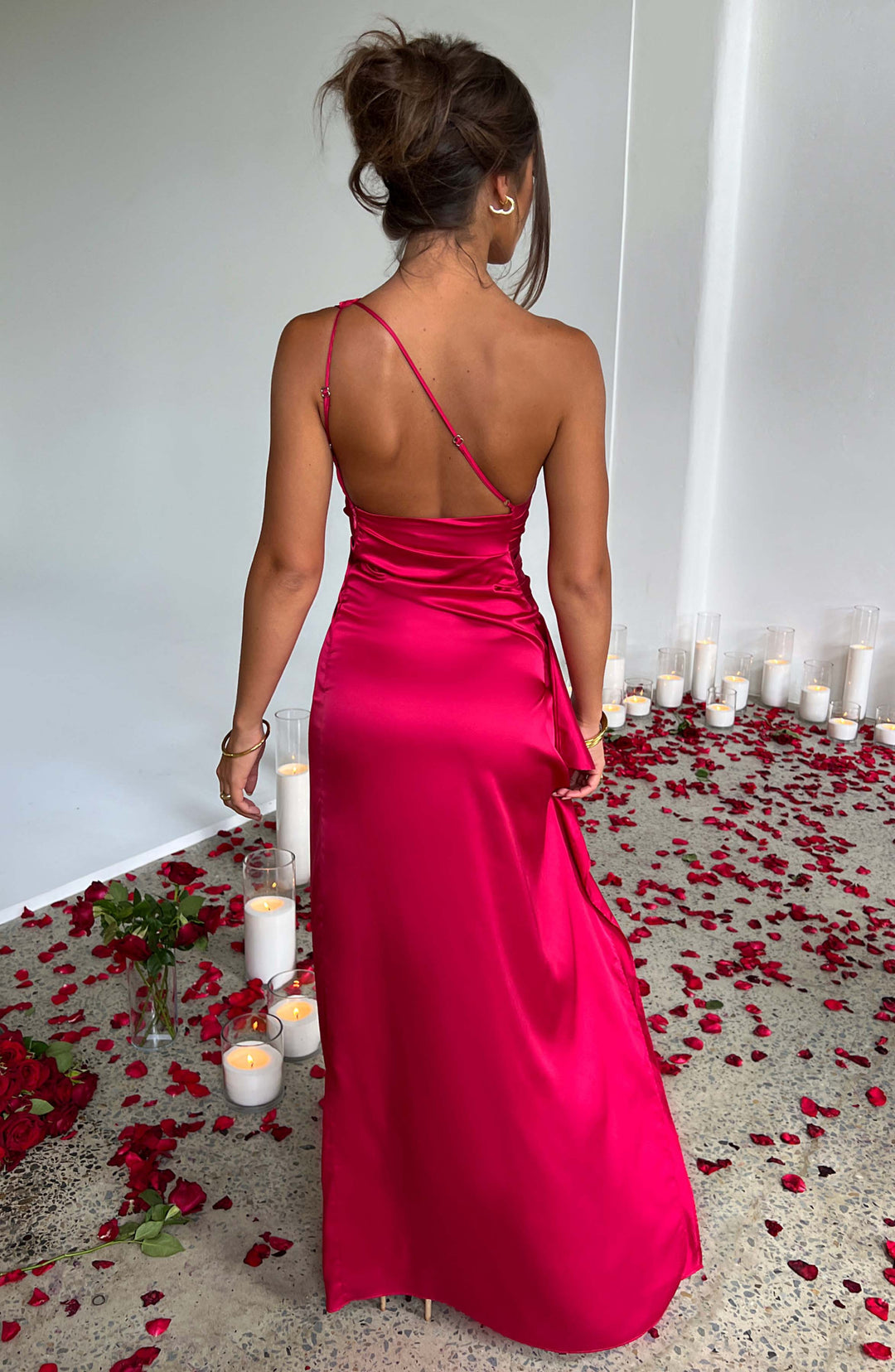 Saoirse™ | One Shoulder Satin Long Bodycon Dress