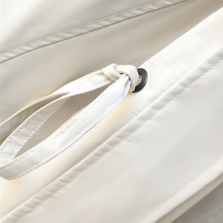 Artemis | Women's Oversized Hooded Windbreaker Jacket - Beige - Image 12