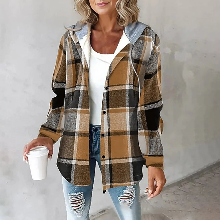Artemisia | Women's Plaid Hooded Long Cardigan - Image 5