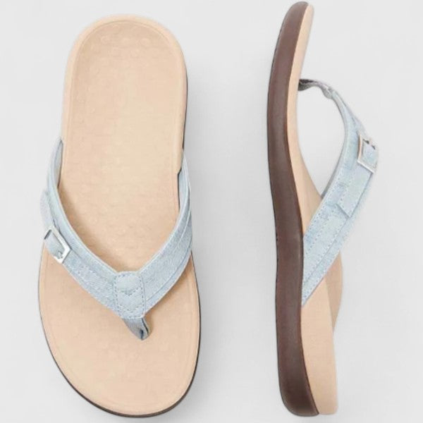 Arvina | Women's Orthopedic Thong Sandals with Arch Support - Light Blue - Image 8