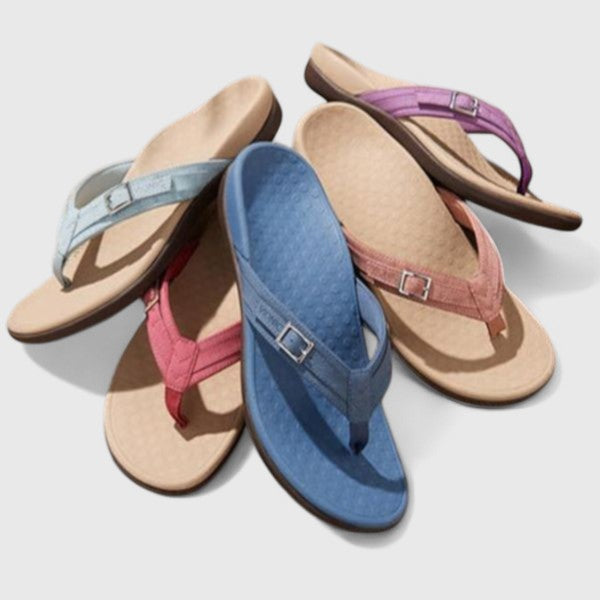 Arvina | Women's Orthopedic Thong Sandals with Arch Support - Light Blue - Image 9