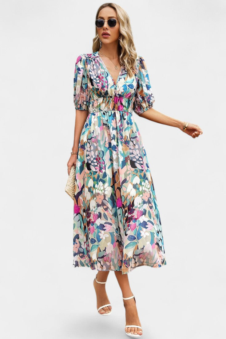 Arvindra | Women's Midi Dress Deep V-Neck - Image 10