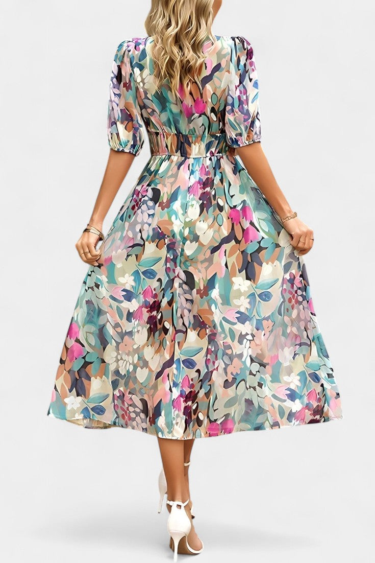 Arvindra | Women's Midi Dress Deep V-Neck - Image 11