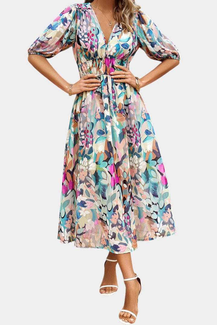 Arvindra | Women's Midi Dress Deep V-Neck - Image 12