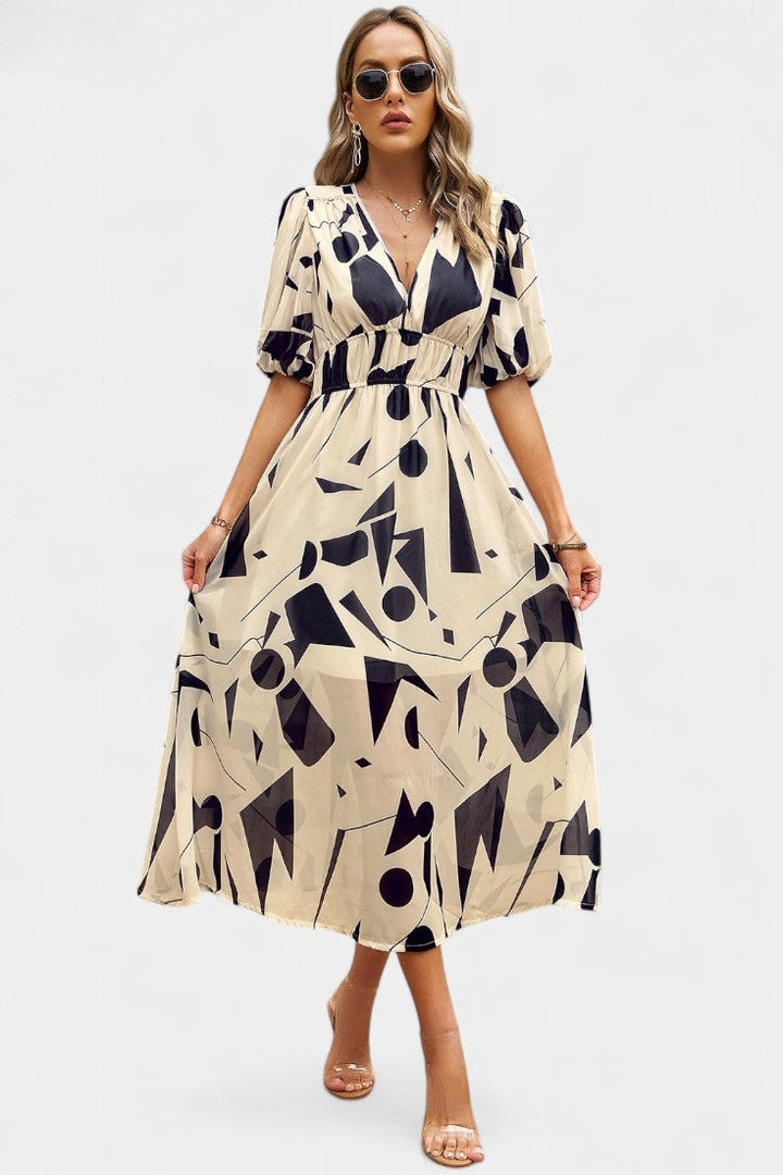Arvindra | Women's Midi Dress Deep V-Neck - Image 13