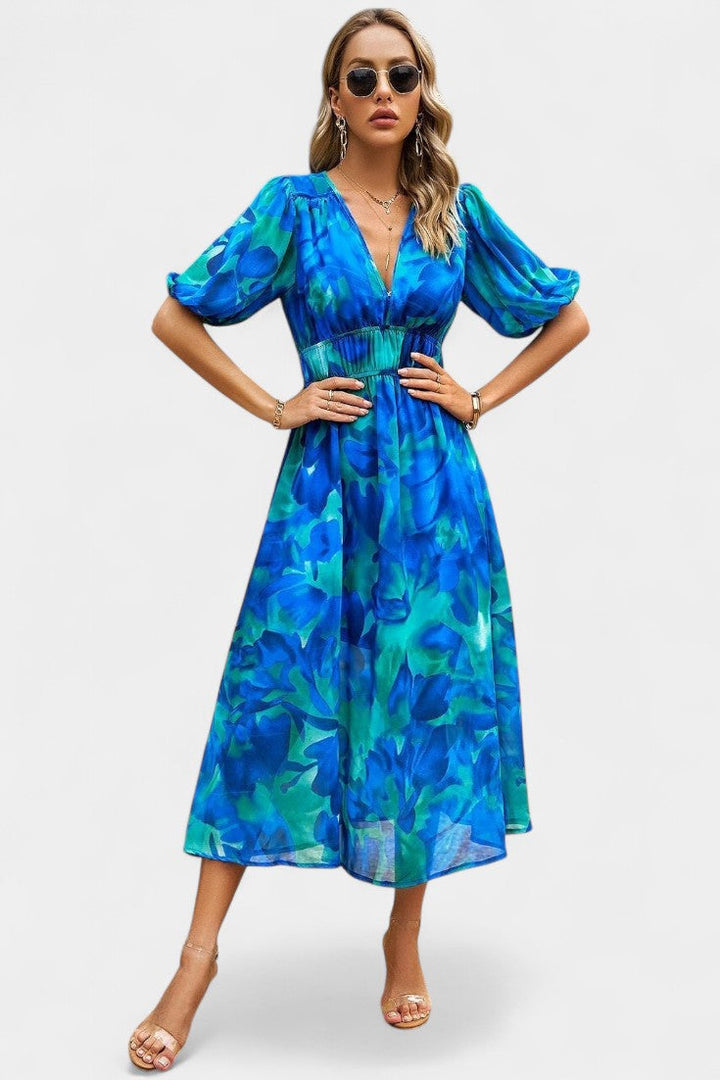 Arvindra | Women's Midi Dress Deep V-Neck - Image 3