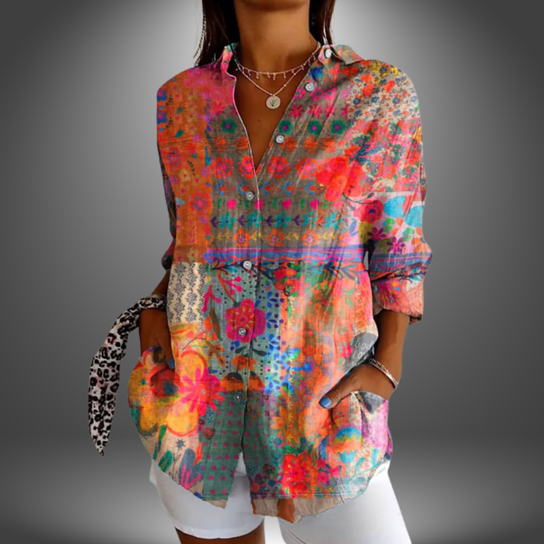 Aspen | Women's Floral Print Long Sleeve Blouse - Image 1