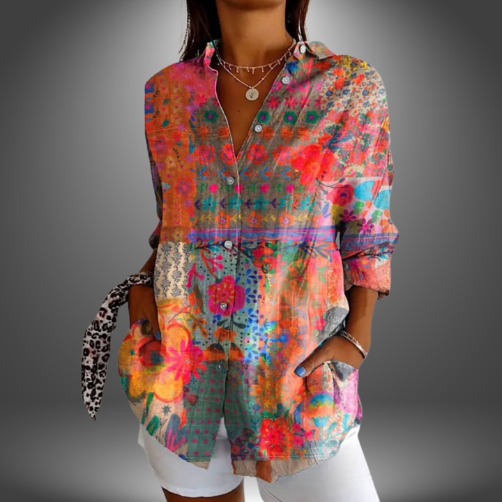 Aspen | Women's Floral Print Long Sleeve Blouse - Image 1