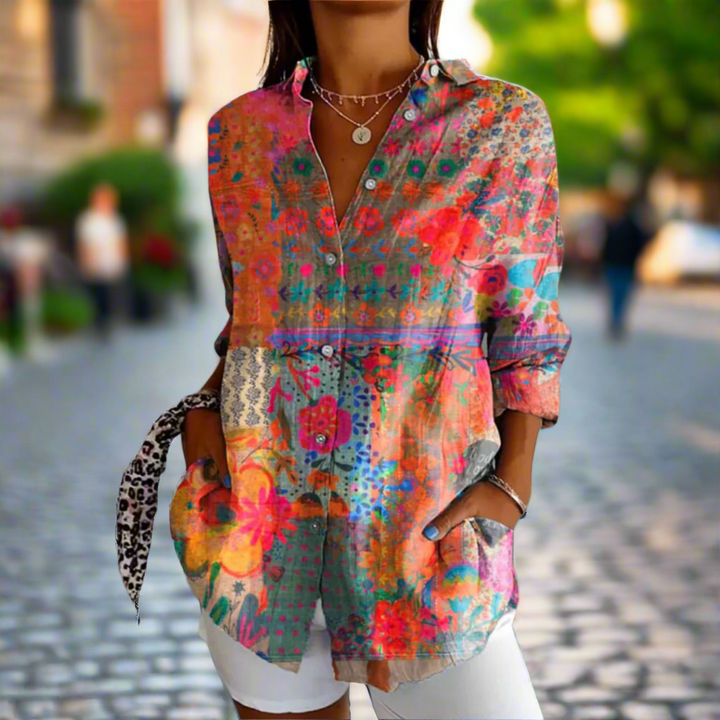 Aspen | Women's Floral Print Long Sleeve Blouse - Image 2