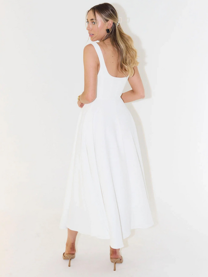 Aspen | Women's Sleeveless Square Neck A-Line Midi Dress - Sage - Image 18