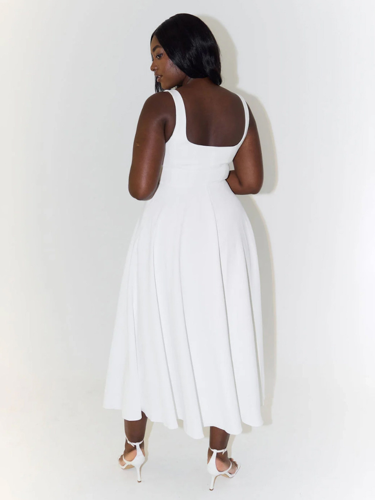 Aspen | Women's Sleeveless Square Neck A-Line Midi Dress - Sage - Image 19