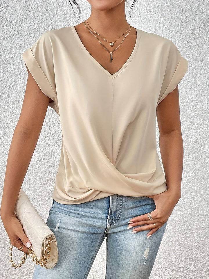 Aspen | Women's V-Neck Short Sleeve Top - Black - Image 4