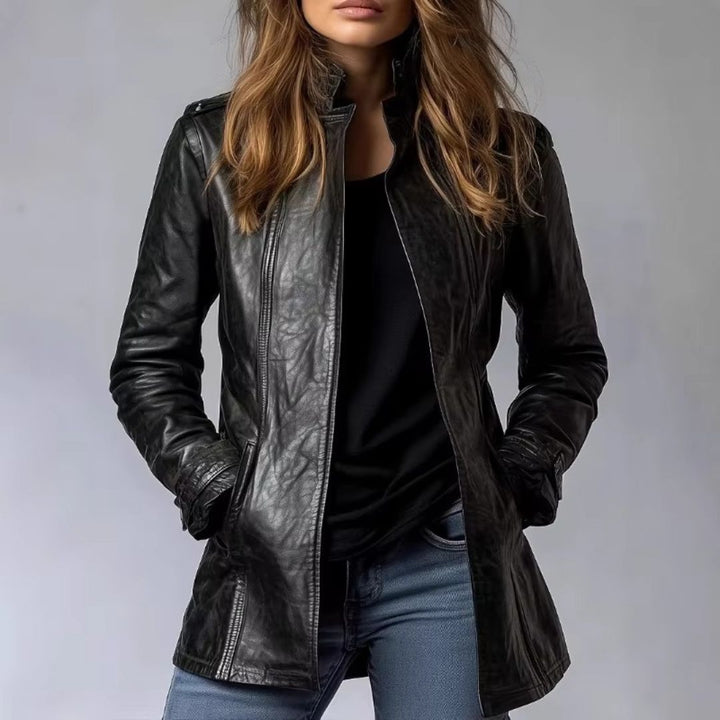 Astoria | Women's Zip Front Tailored Jacket - Black - Image 1