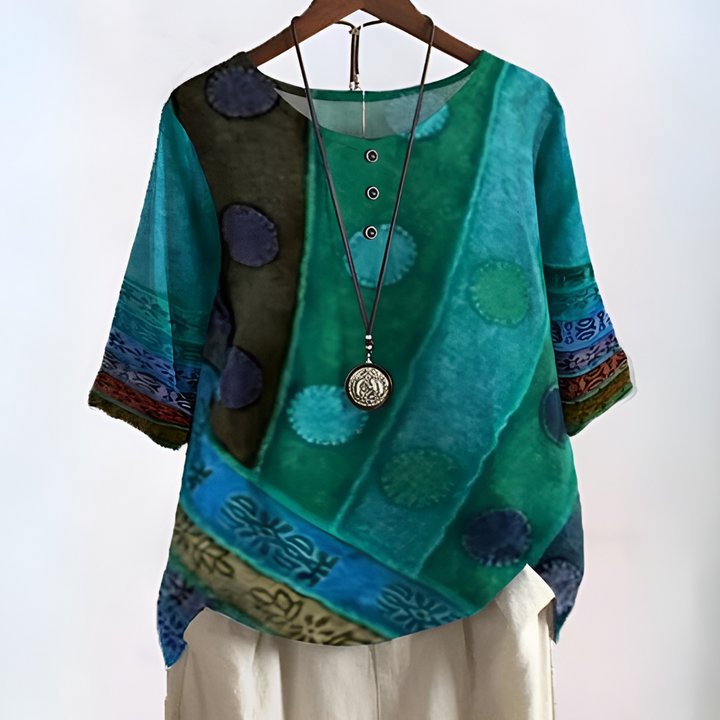 Astrid | Women's Boho Print Relaxed Fit Blouse - Image 1