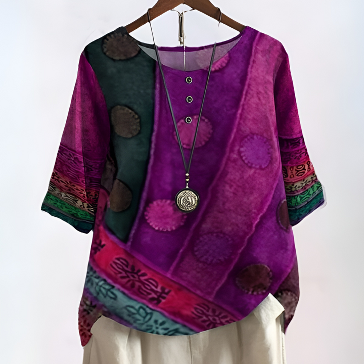 Astrid | Women's Boho Print Relaxed Fit Blouse - Image 3