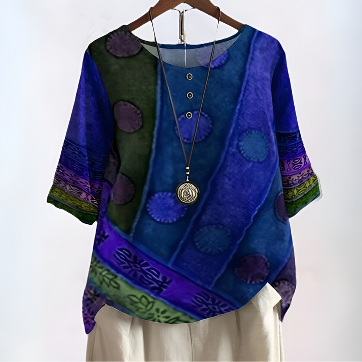 Astrid | Women's Boho Print Relaxed Fit Blouse - Image 4