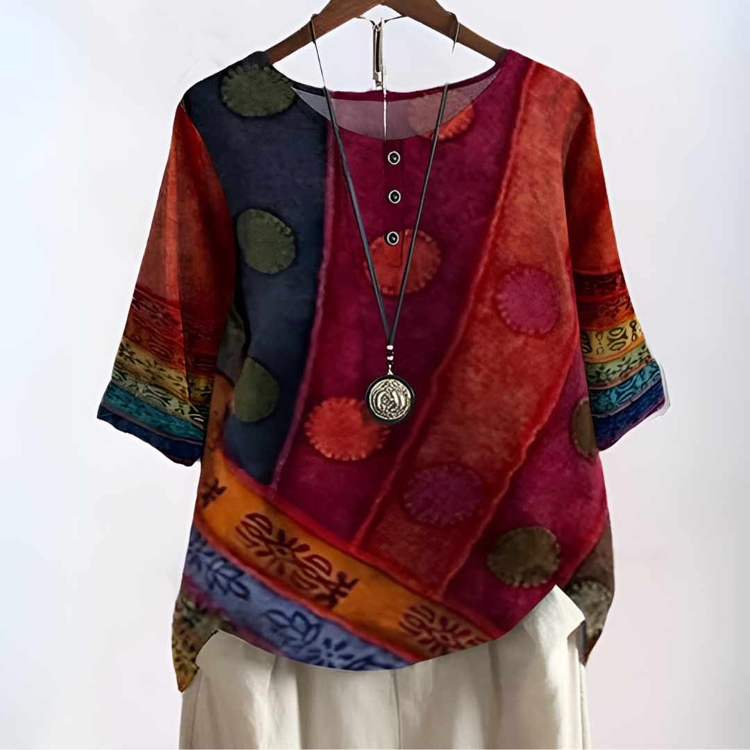 Astrid | Women's Boho Print Relaxed Fit Blouse - Image 5