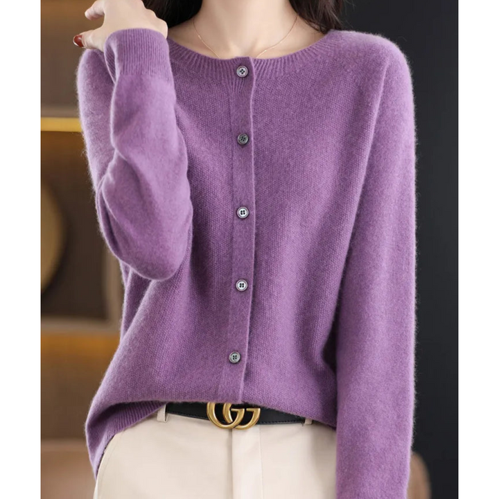 Astrid | Women's Button Front Long Sleeve Cardigan - Pink - Image 15