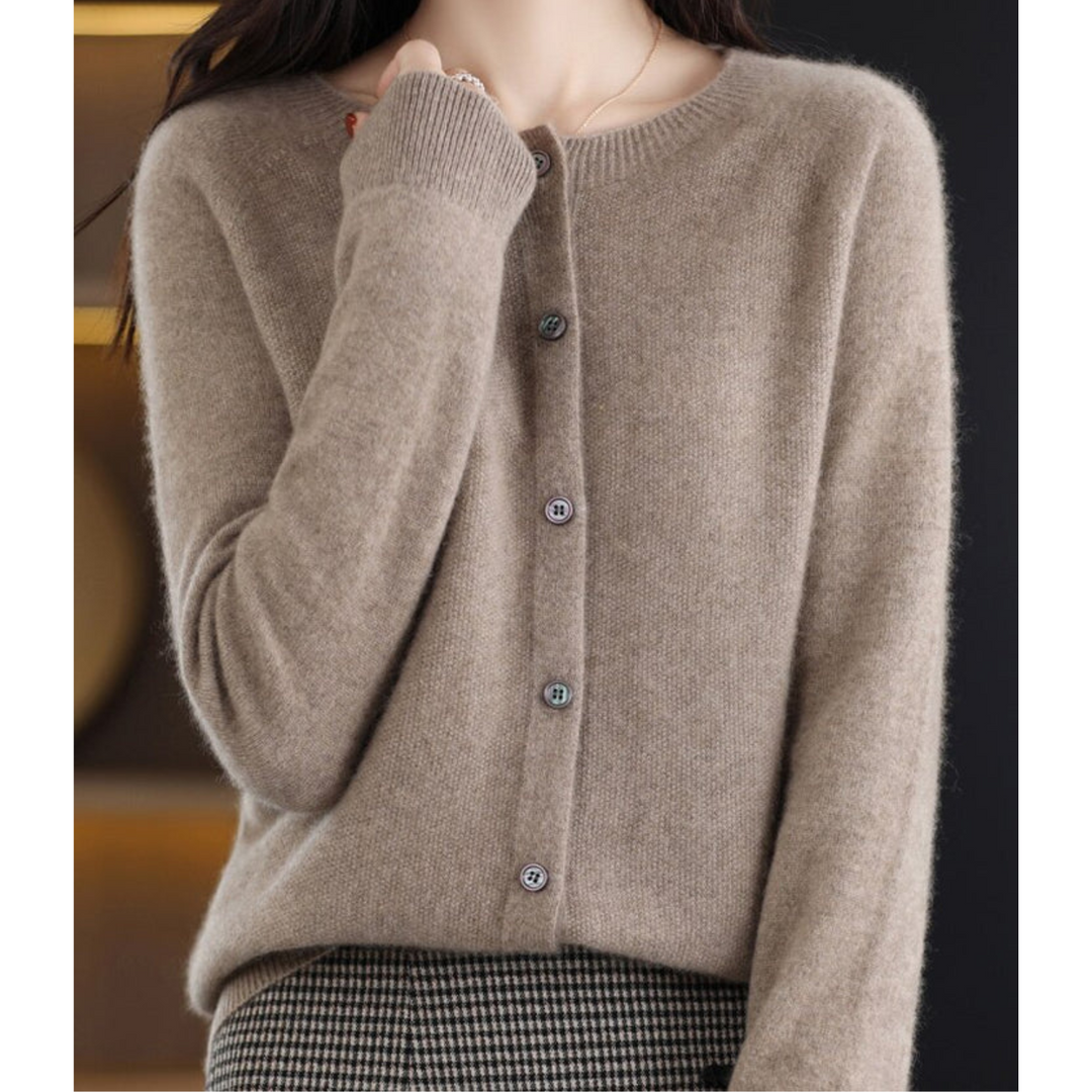 Astrid | Women's Button Front Long Sleeve Cardigan - Pink - Image 2