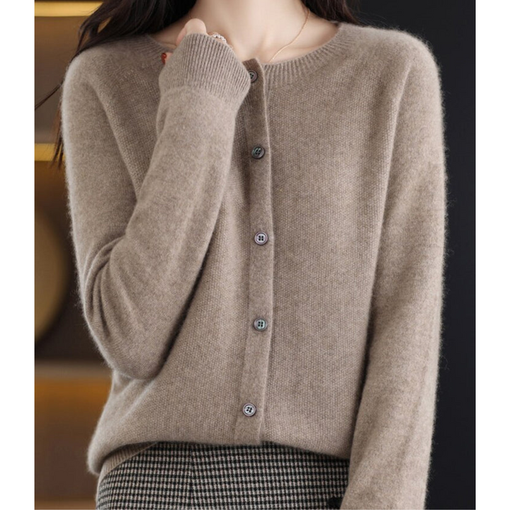 Astrid | Women's Button Front Long Sleeve Cardigan - Pink - Image 2