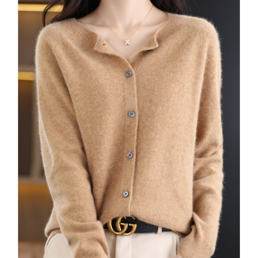 Astrid | Women's Button Front Long Sleeve Cardigan - Pink - Image 3
