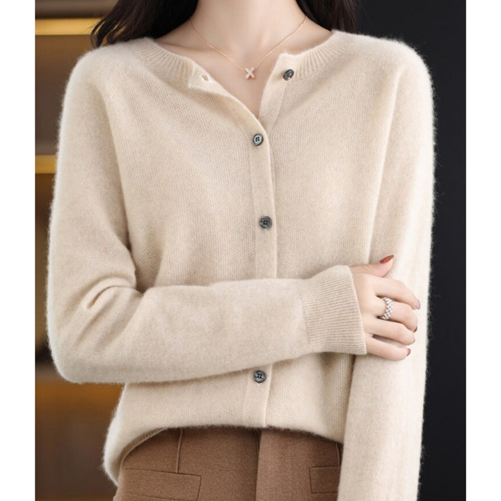 Astrid | Women's Button Front Long Sleeve Cardigan - Pink - Image 7