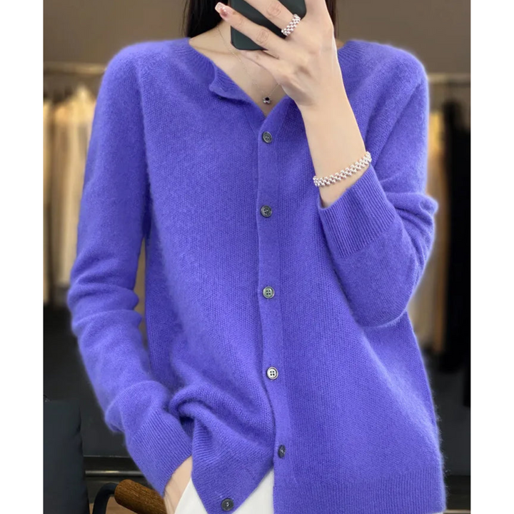 Astrid | Women's Button Front Long Sleeve Cardigan - Pink - Image 9