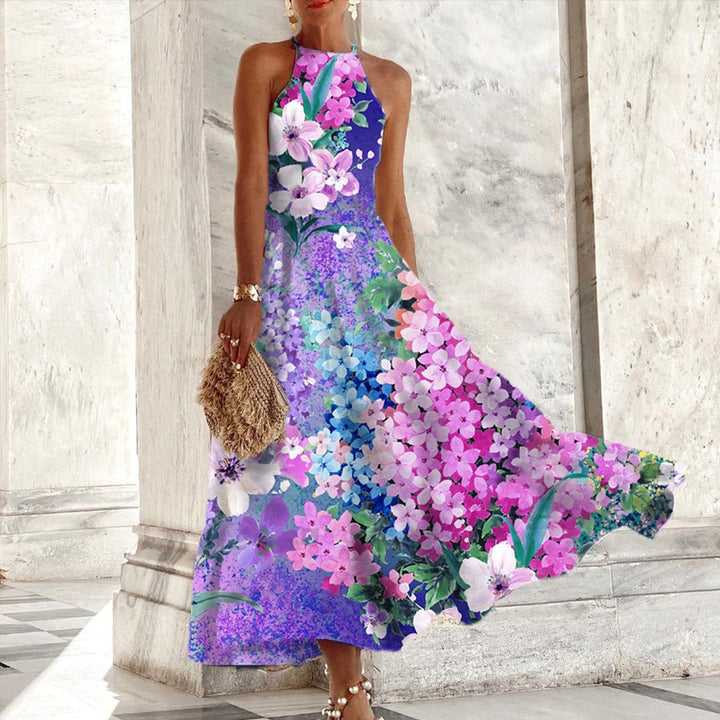 Astrid | Women's Floral Halter Neck Maxi Dress - Image 2