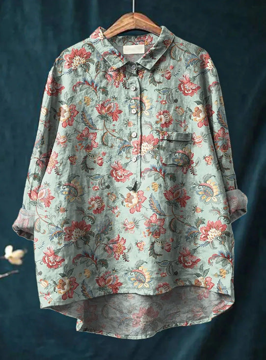Astrid | Women's Floral Print Long Sleeve Blouse - Image 2
