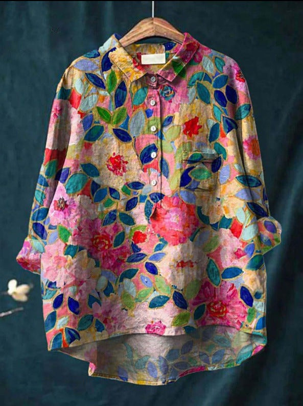 Astrid | Women's Floral Print Long Sleeve Blouse - Image 3