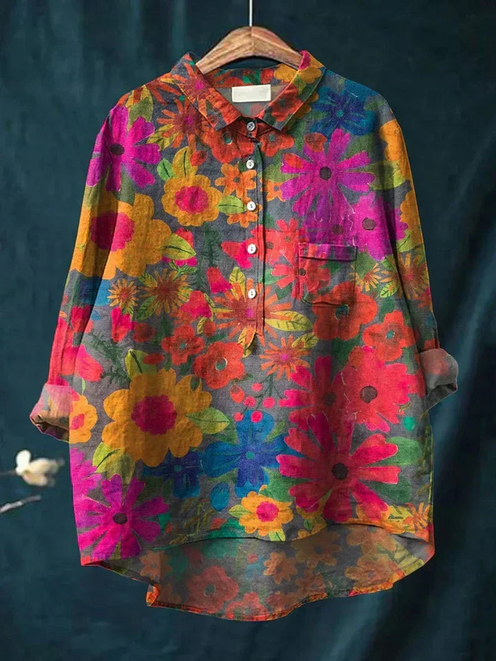 Astrid | Women's Floral Print Relaxed Shirt - Image 1