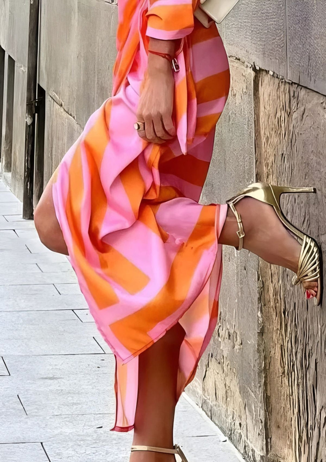 Astrid | Women's Geometric Print Wrap Midi Dress - Image 3