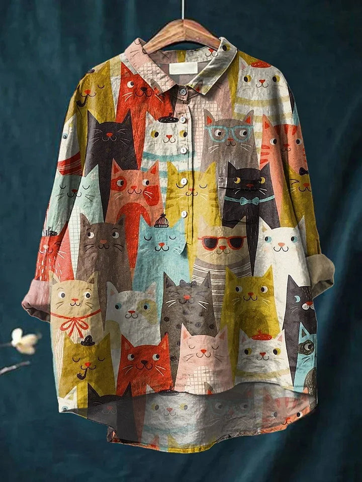 Astrid | Women's Novelty Dog Print Long Sleeve Blouse - Image 2