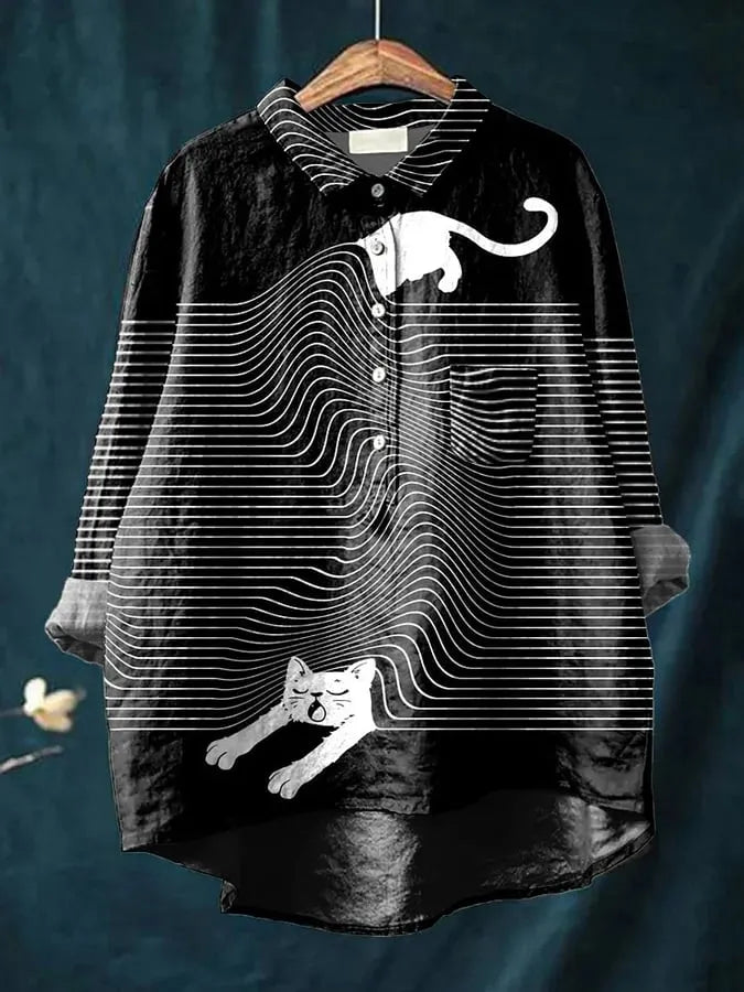 Astrid | Women's Novelty Dog Print Long Sleeve Blouse - Image 6