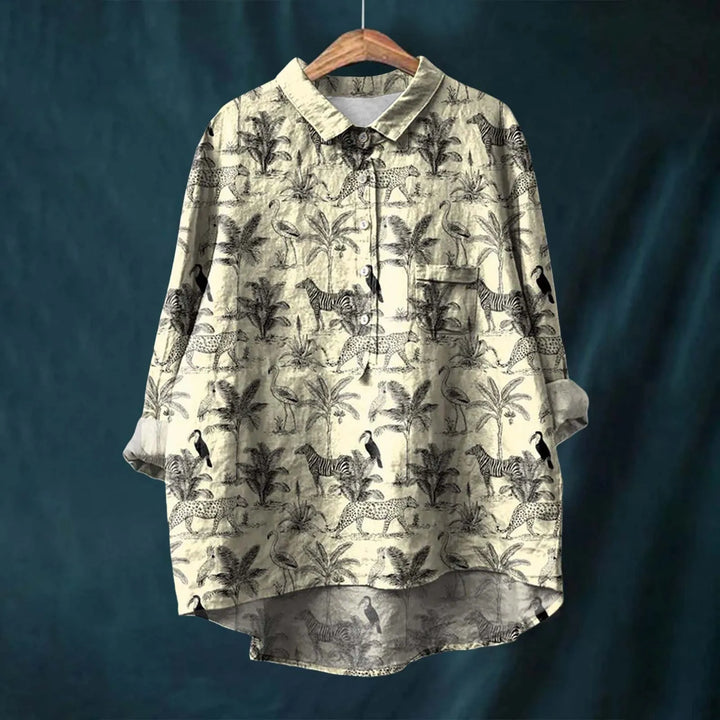 Aswyn | Women's Floral Print Long Sleeve Blouse - Image 2