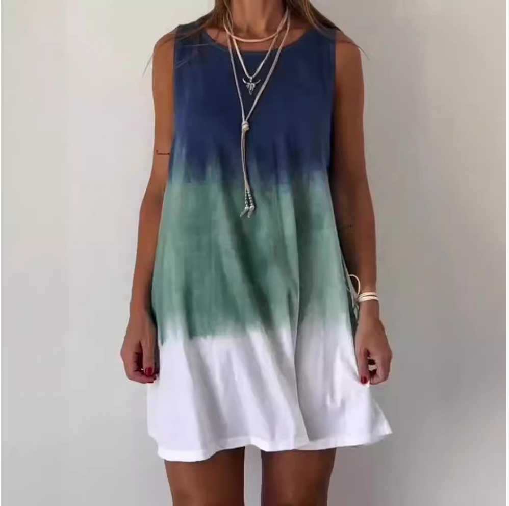 Aswyn | Women's Gradient Tie Dye Sleeveless Mini Dress - Tie Dye - Image 1