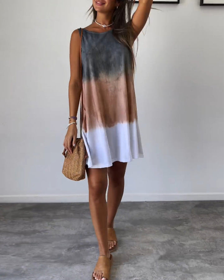 Aswyn | Women's Gradient Tie Dye Sleeveless Mini Dress - Tie Dye - Image 2