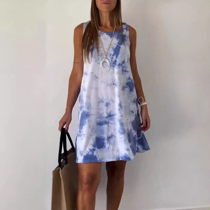 Aswyn | Women's Gradient Tie Dye Sleeveless Mini Dress - Tie Dye - Image 3