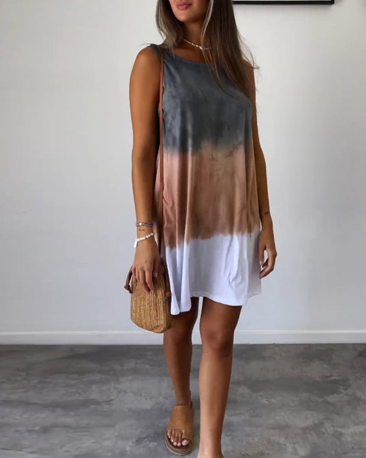 Aswyn | Women's Gradient Tie Dye Sleeveless Mini Dress - Tie Dye - Image 4