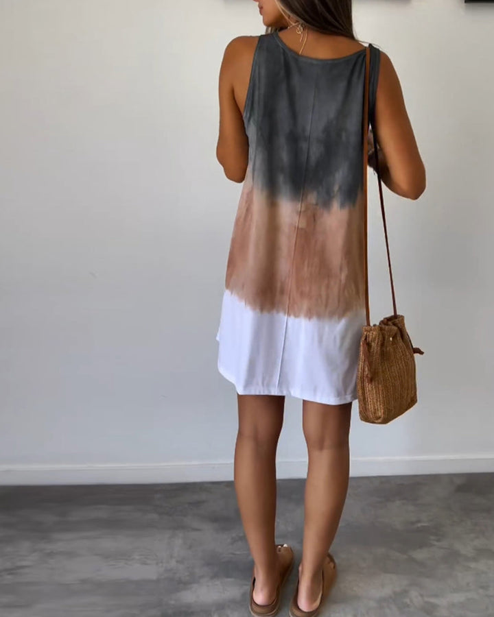 Aswyn | Women's Gradient Tie Dye Sleeveless Mini Dress - Tie Dye - Image 5