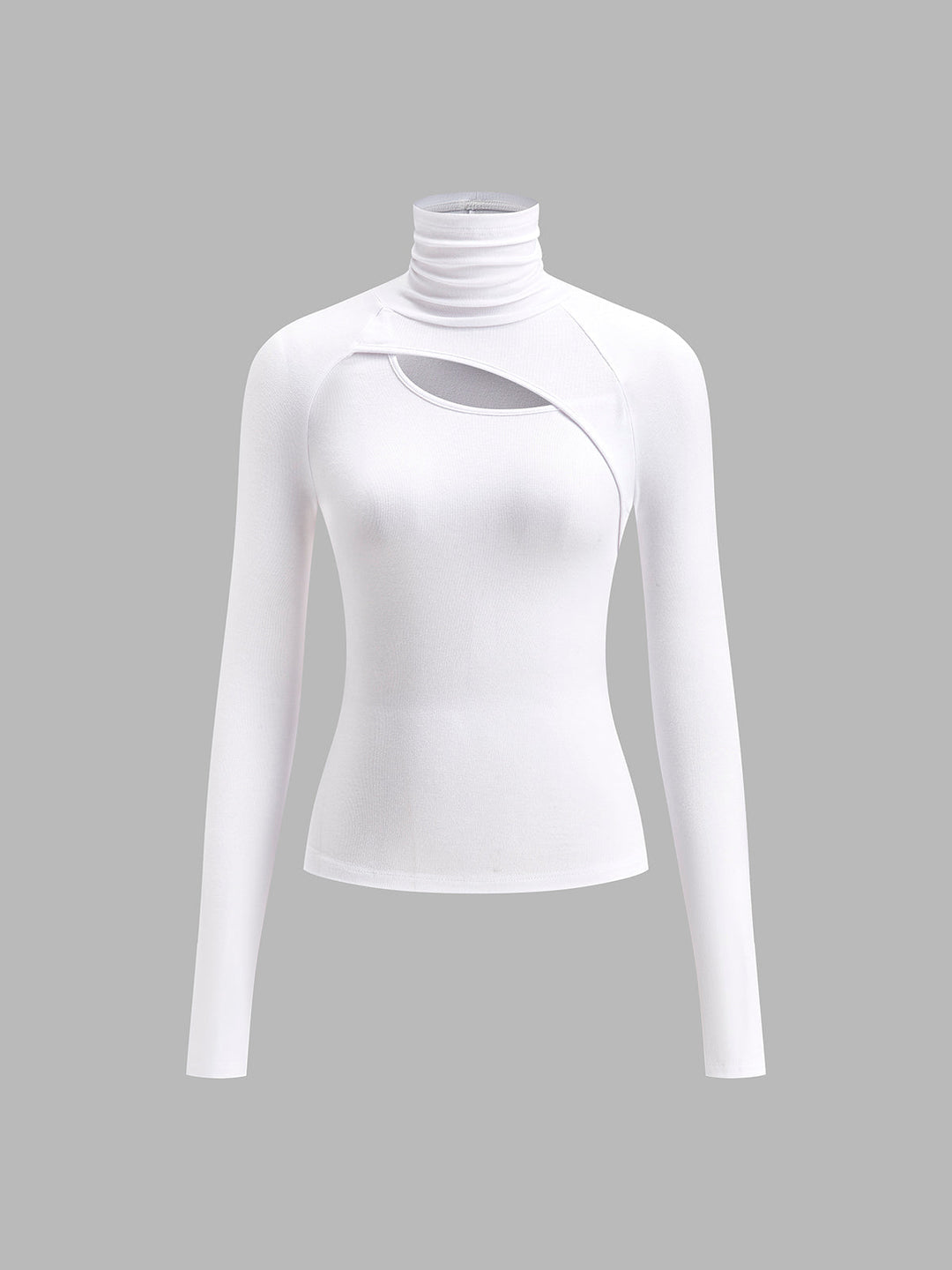 Nova | Women's Cut Out Turtleneck Long Sleeve Slim Fit Top