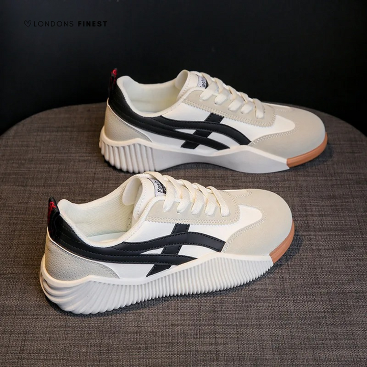 Aurore | Women's Lace-Up Sneakers - Beige - Image 1