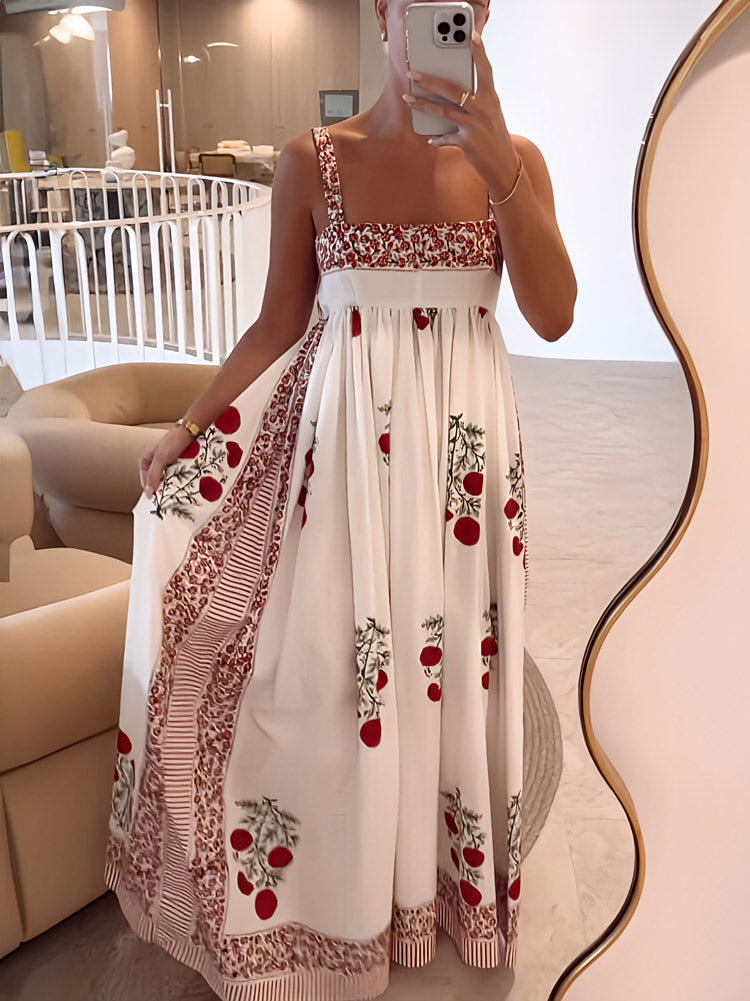 Avonlea | Women's Floral Print Square Neck Maxi Dress - Floral - Image 3