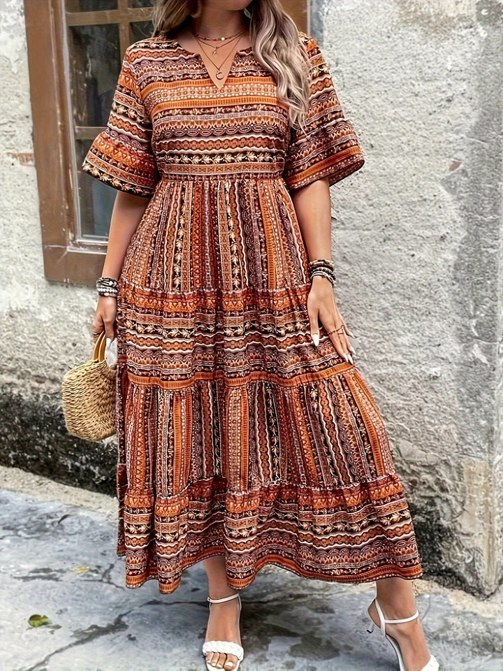 Sylpha | Elegant Ethnic Print Bohemian Dress
