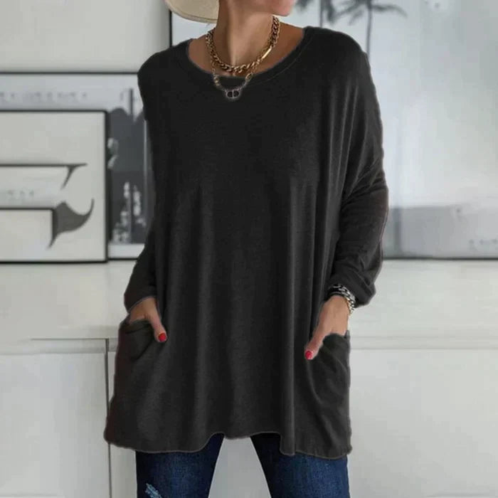 Daliah | Women's Oversized Long Sleeve Tunic Top with Pockets